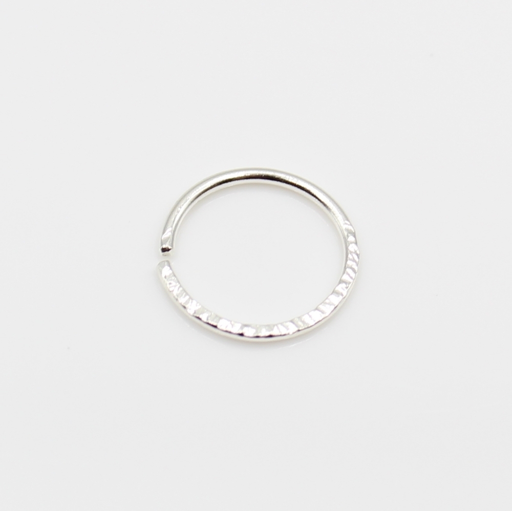 Silver textured seamless daith/cartilage hoop